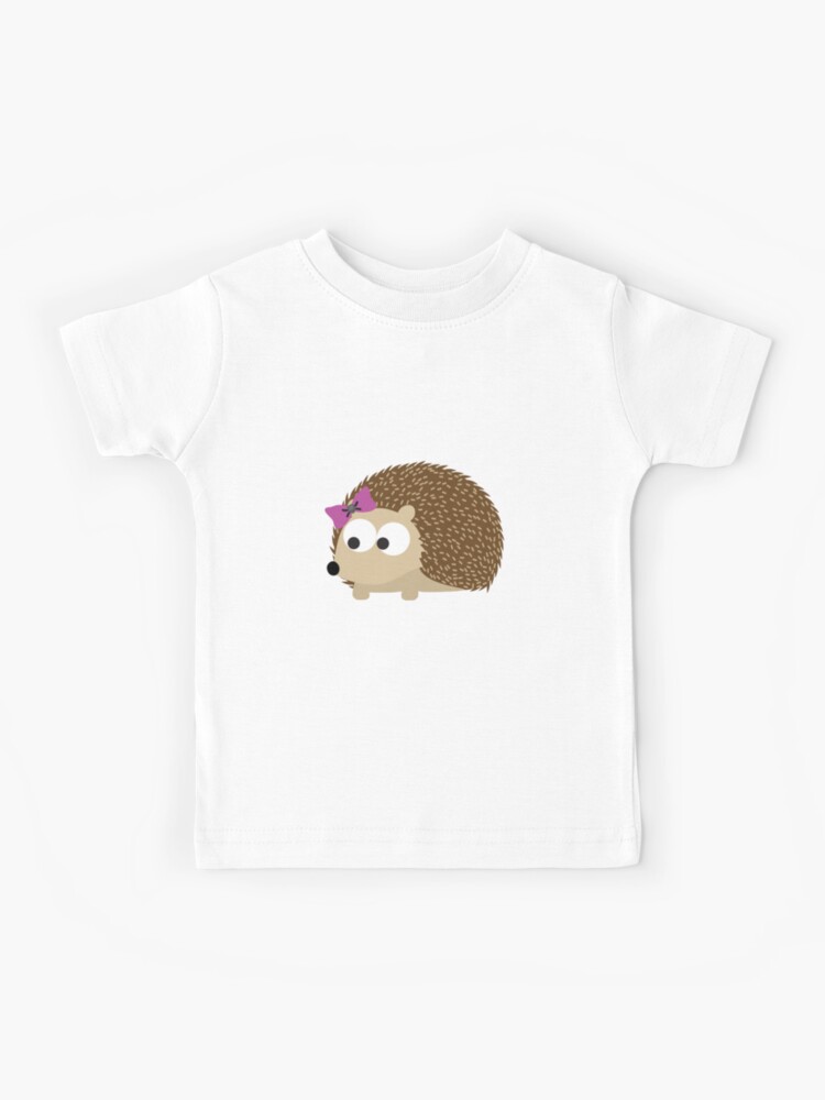 Custom Embroidered Shirt Girl's Custom Shirt Girl's Hedgehog Shirt Hedgehog Embroidered Girl's T-Shirt Girls' Tops