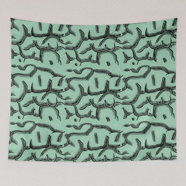 Item preview, Seamless Brain - Green designed and sold by Hodgepodge Bricolage.