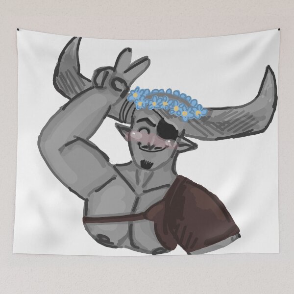Item preview, iron bull and flowers designed and sold by DoodleSpork.