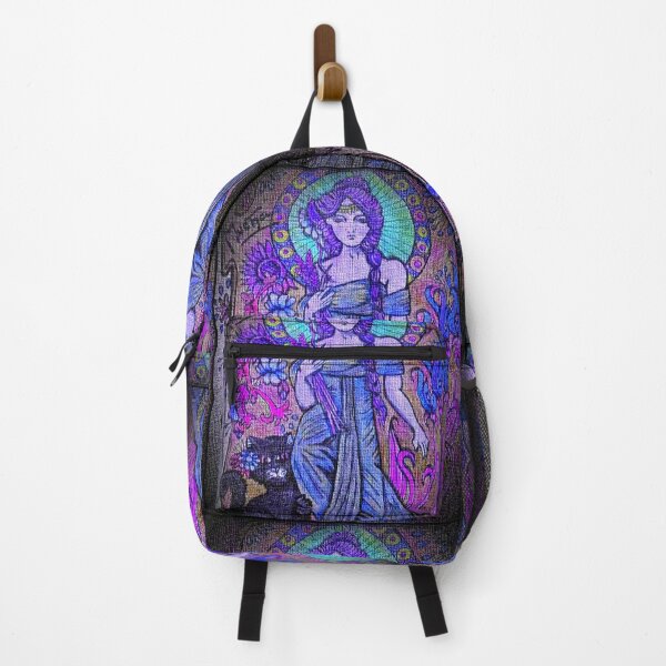 Item preview, Woman with Black Cat (purple) designed and sold by PaniaBrown.