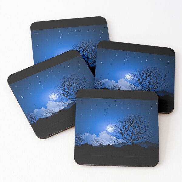 Item preview, Full Moon Over Mountains D20 Dice Tabletop RPG Maps and Landscapes designed and sold by pixeptional.
