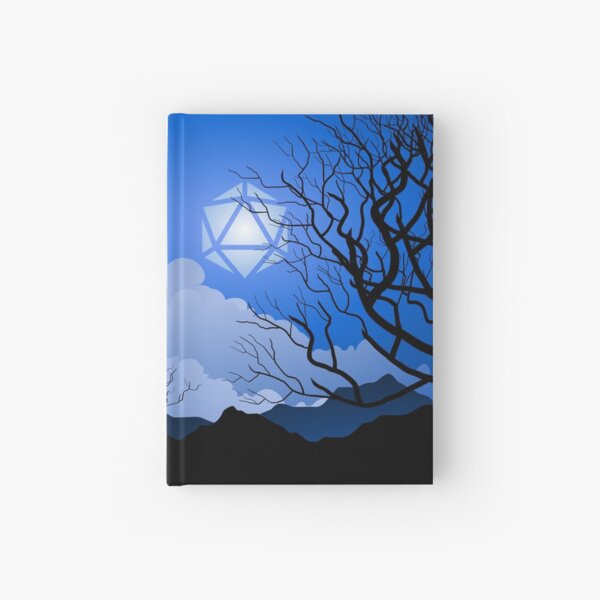 Full Moon Over Mountains D20 Dice Tabletop RPG Maps and Landscapes Hardcover Journal