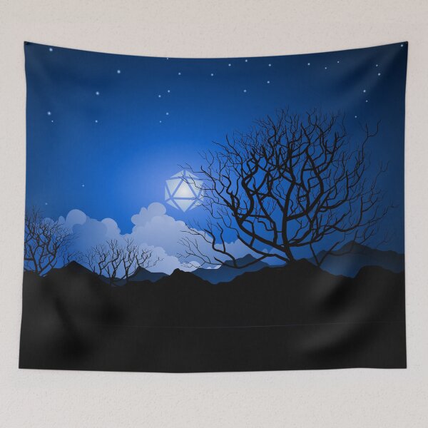 Item preview, Full Moon Over Mountains D20 Dice Tabletop RPG Maps and Landscapes designed and sold by pixeptional.