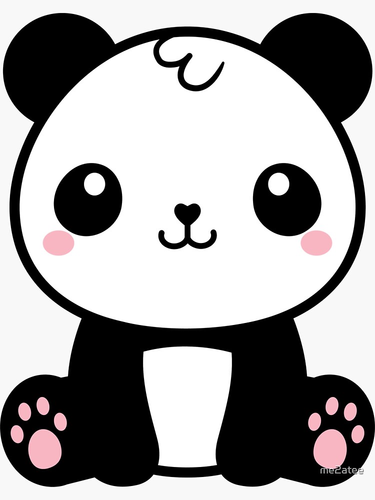 Panda Kawaii Panda with Heart Nose | Poster