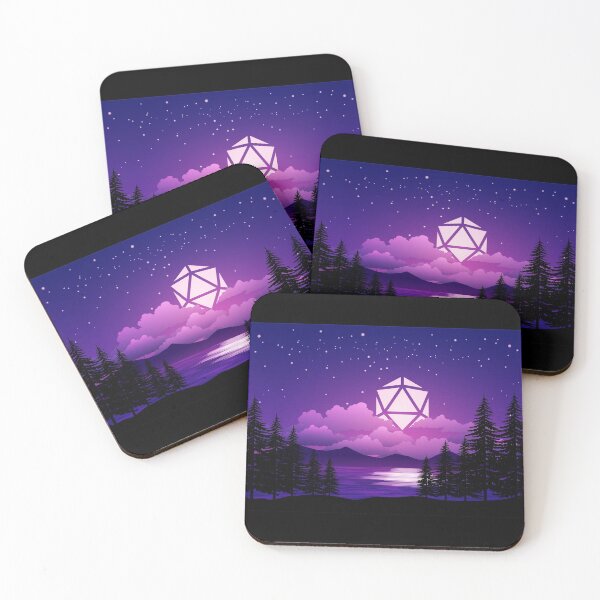 Item preview, Pink Sunset D20 Dice Sun Lake Tabletop RPG Maps and Landscapes designed and sold by pixeptional.