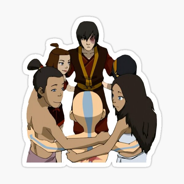 avatar gaang group hug Sticker