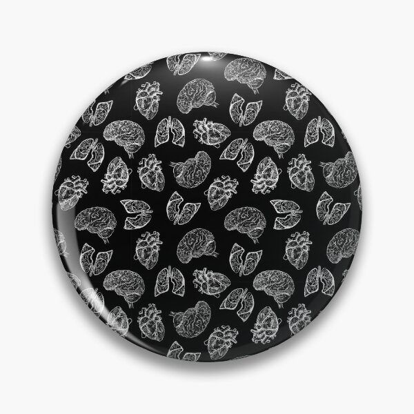Item preview, Lung Heart Brain - White on Black designed and sold by Hodgepodge Bricolage.