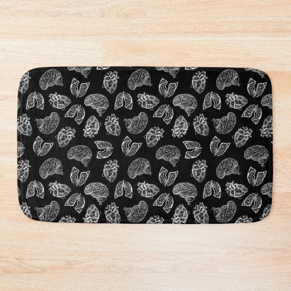 Item preview, Lung Heart Brain - White on Black designed and sold by Hodgepodge Bricolage.