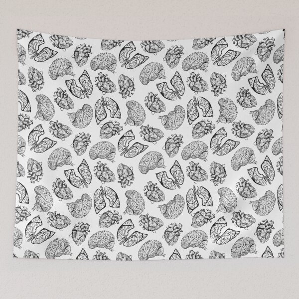 Item preview, Lung Heart Brain — Black on White designed and sold by Hodgepodge Bricolage.