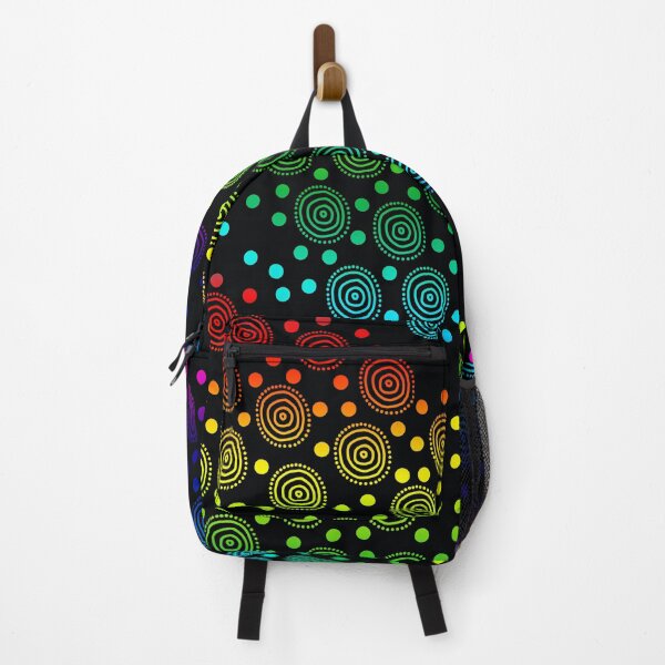 Item preview, Circles in Circles All Over - Rainbow on Black designed and sold by Whoopsidoodle.