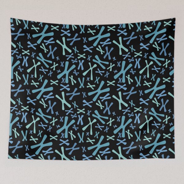 Item preview, Chromosomes - Blues on Black designed and sold by Hodgepodge Bricolage.