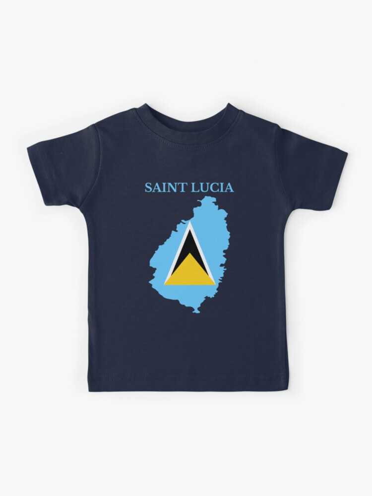 Saint Lucia Map Flag Kids T-Shirt for Sale by MKCoolDesigns MK
