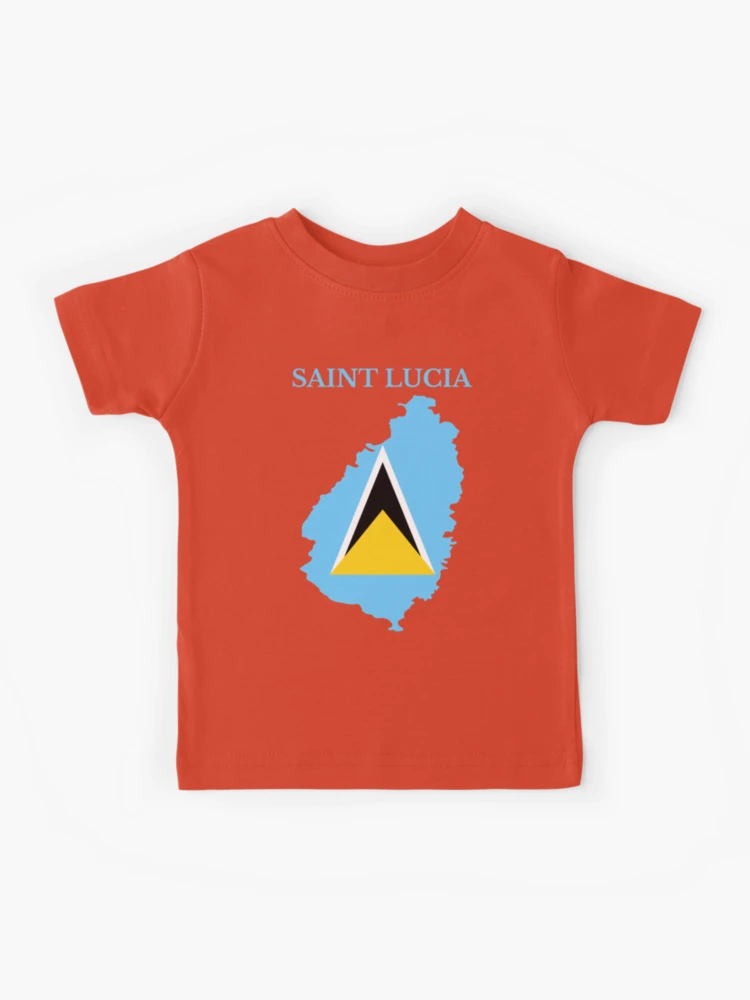 Saint Lucia Map Flag Kids T-Shirt for Sale by MKCoolDesigns MK