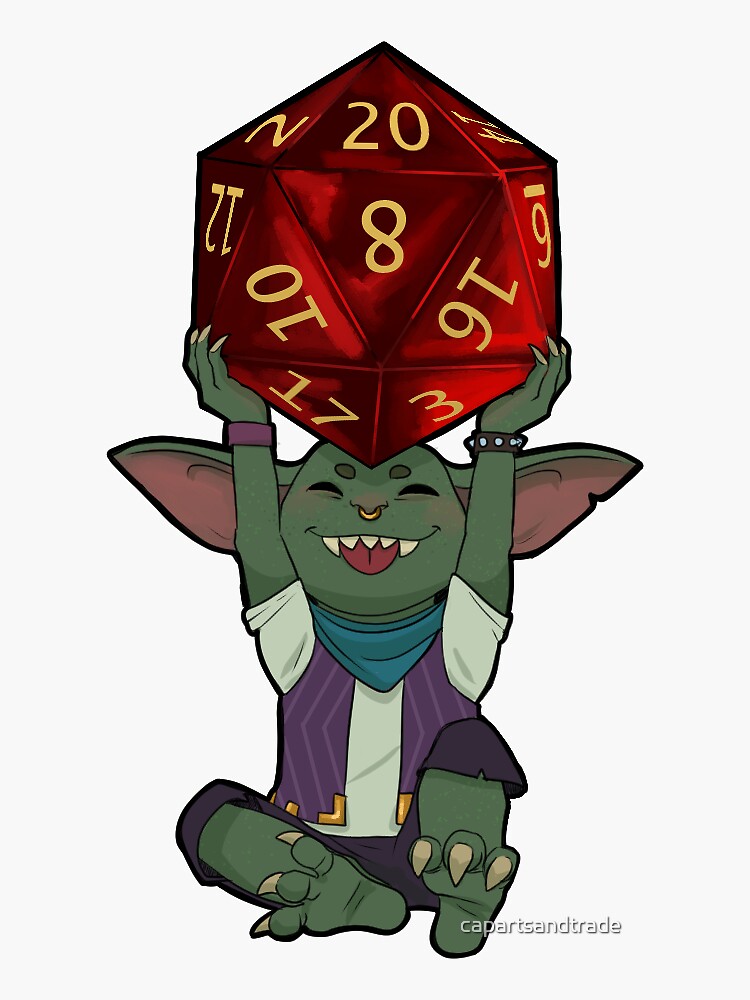 "Dice Goblin" Sticker for Sale by capartsandtrade Redbubble