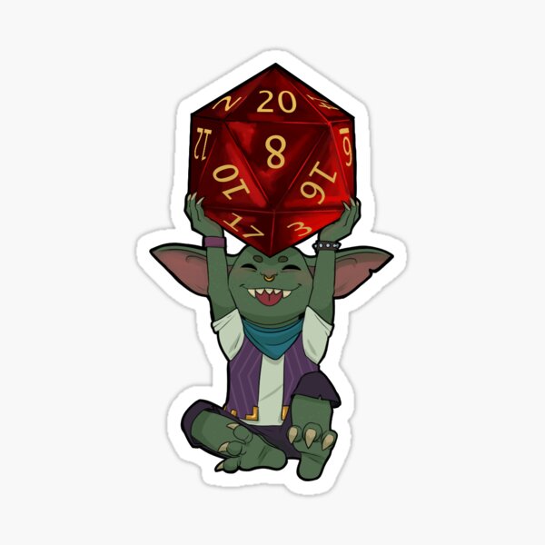 "Dice Goblin" Sticker for Sale by capartsandtrade Redbubble