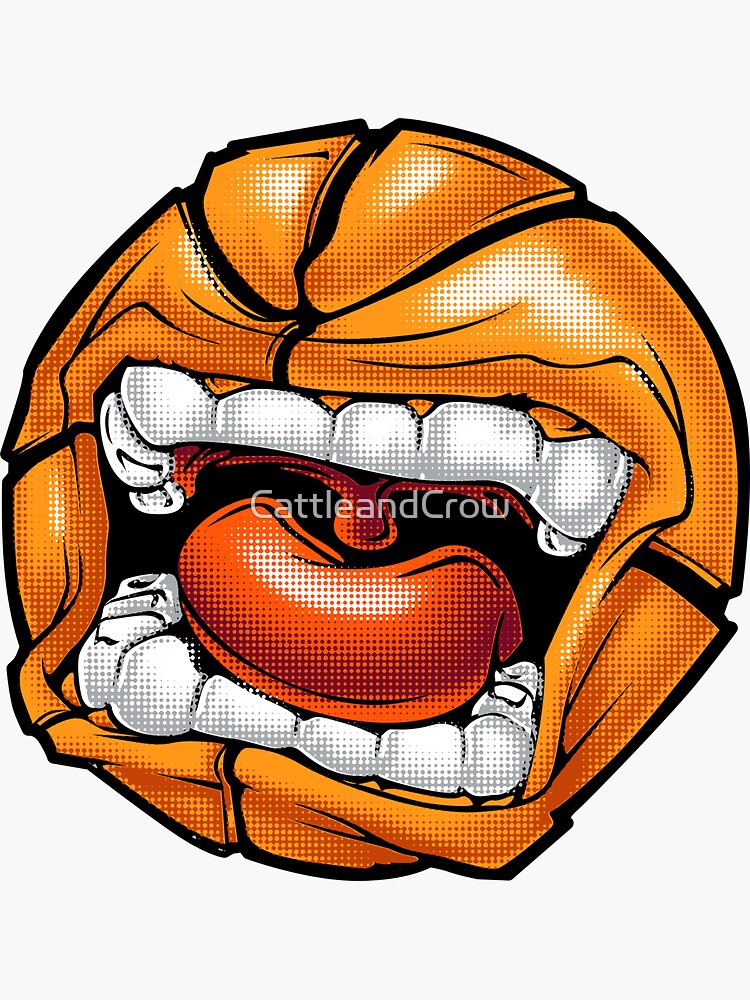 "Basketball Mouth" Sticker by CattleandCrow Redbubble