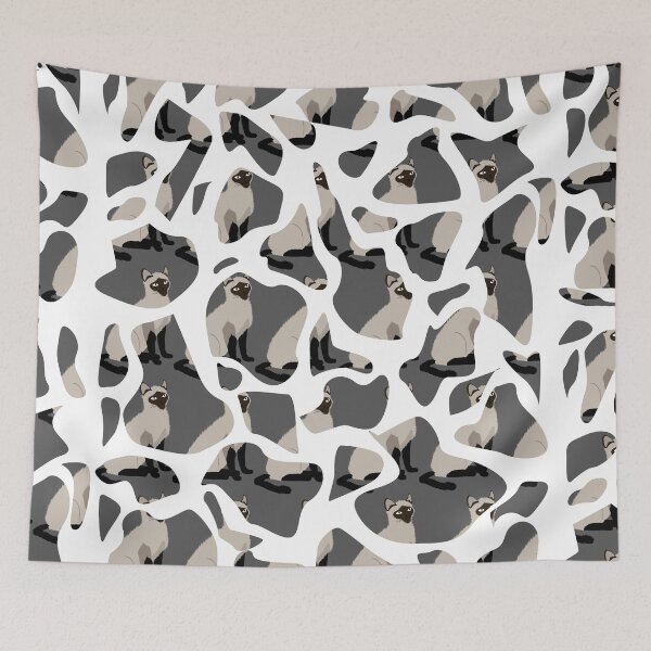 Item preview, Siamese cat impression on stones pattern designed and sold by vineeth.