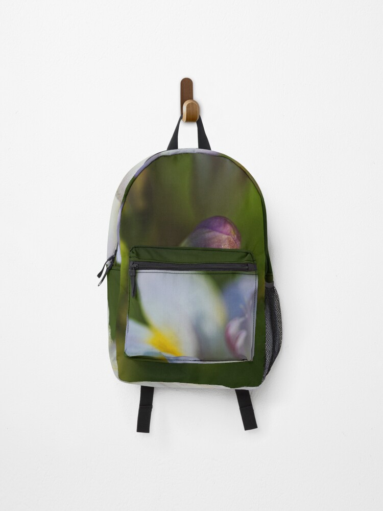 Thumbnail 1 of 3, Backpack, Freesia Flower Hand Spring designed and sold by bubbleblue.