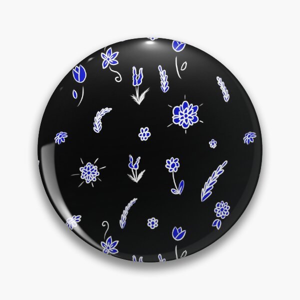 Item preview, Doodly Dark Blue Flowers designed and sold by Blenderbeetle.