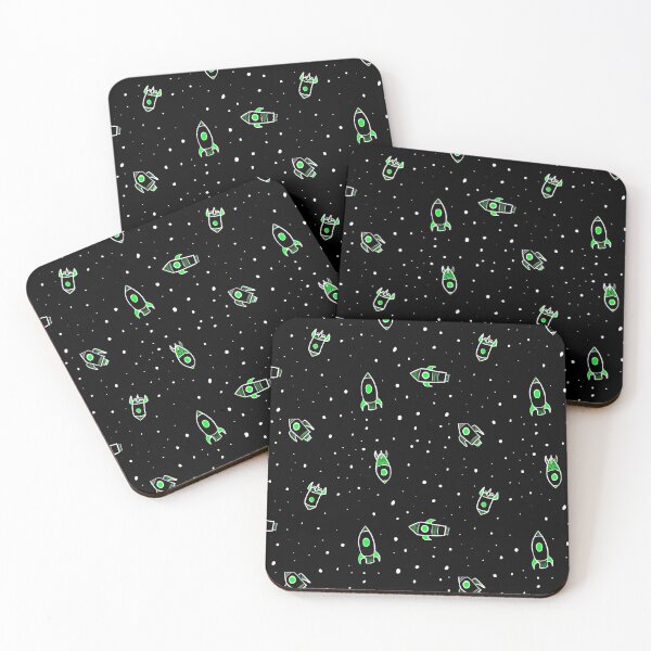 Item preview, Doodly Green Spaceships designed and sold by Blenderbeetle.