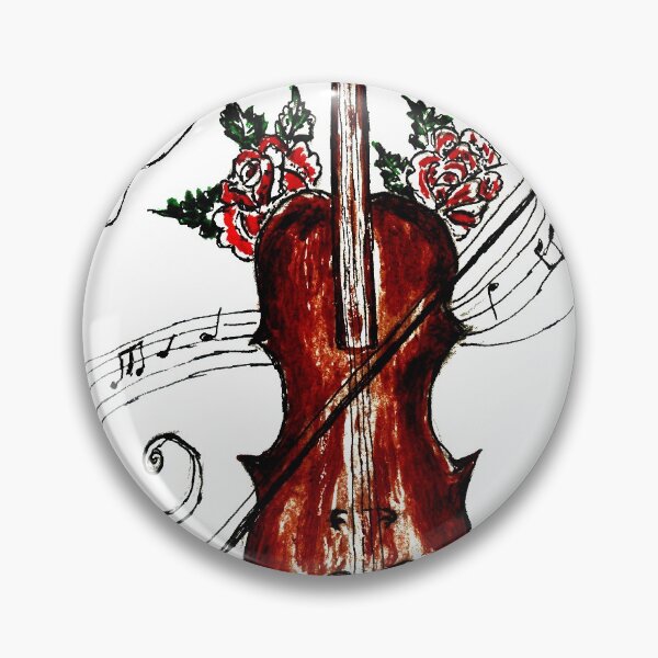 Item preview, Retro Violin with Music Notes designed and sold by AnnArtshock.