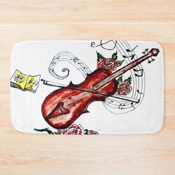 Item preview, Retro Violin with Music Notes designed and sold by AnnArtshock.