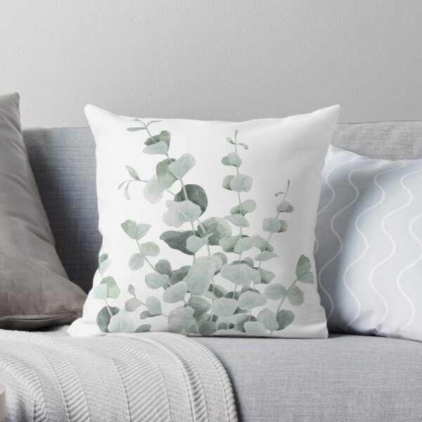 Standing Eucalyptus Leaves Throw Pillow