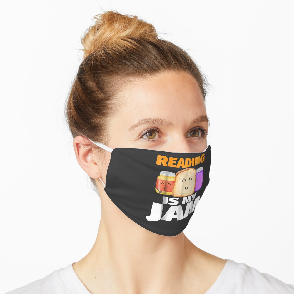 READING IS MY JAM Funny I Love to Read Books Gift Mask