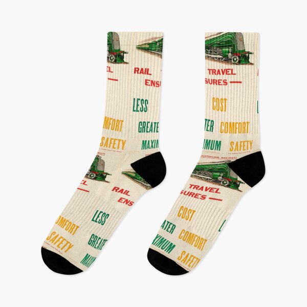 Item preview, Rail Travel ensures vintage travel poster designed and sold by stickart-marek.
