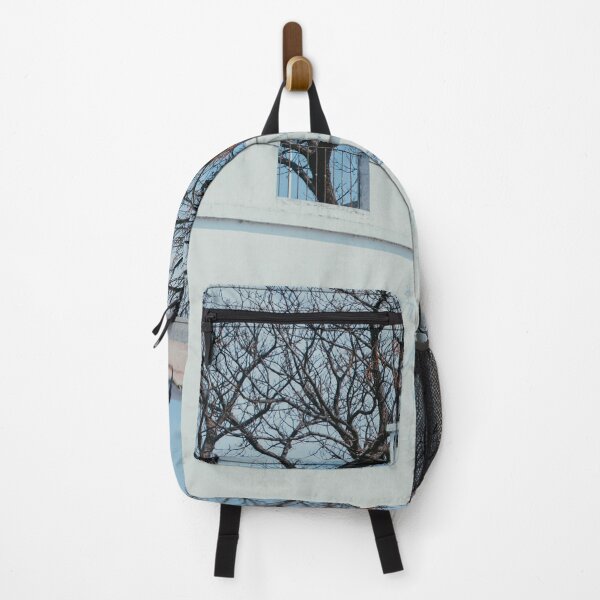 Item preview, A colonial white house with tree branches designed and sold by Carmen Jost.