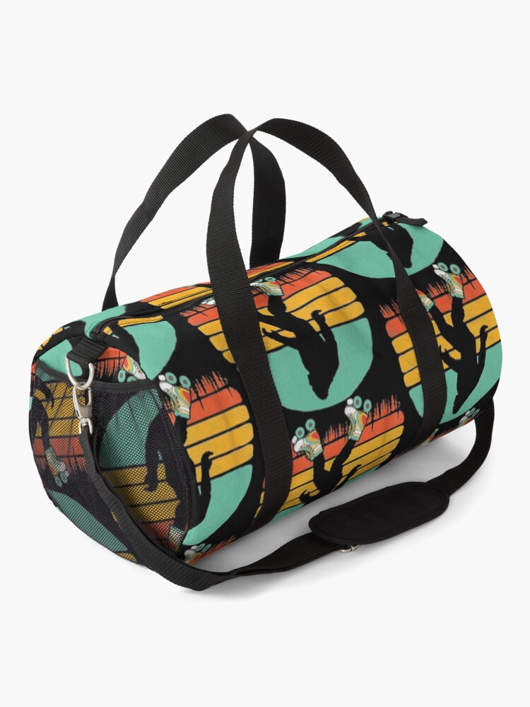 Alternate view of Retro Bigfoot Roller Skating Sasquatch 80s Skater Graphic Duffle Bag