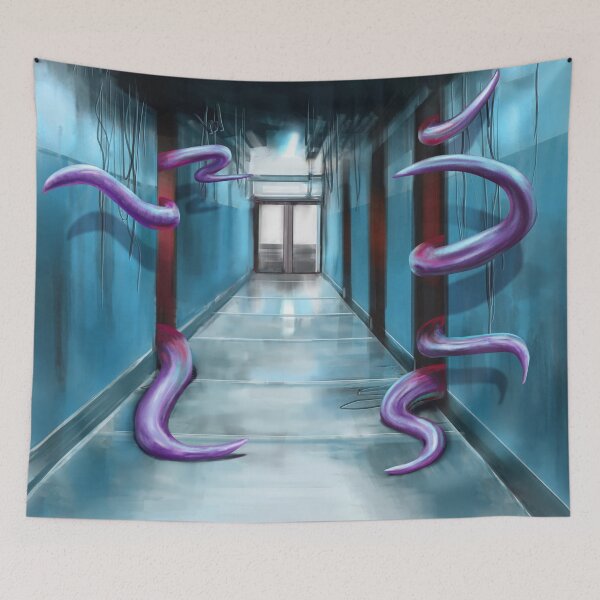 Item preview, Corridor and purple red tentacles fantasy illustration  designed and sold by Maks08.