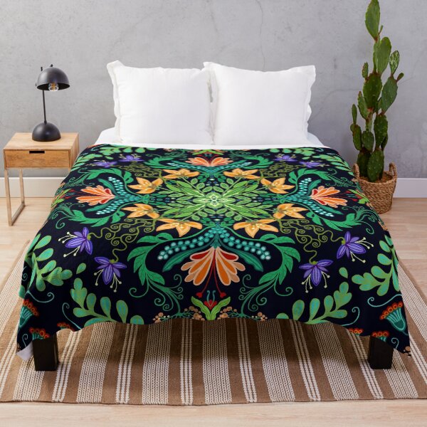 Item preview, Flower garden at night mandala designed and sold by MandalaSpirit.