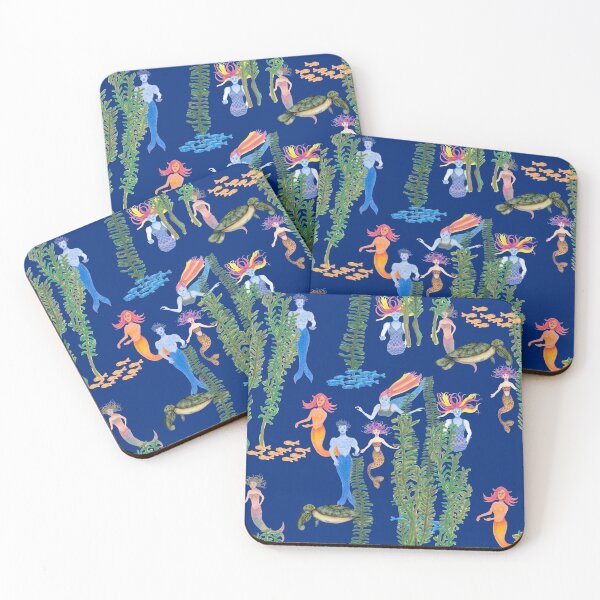 Item preview, Merry Mermaids Swimming with Fish and Turtles designed and sold by STHoganArtist.