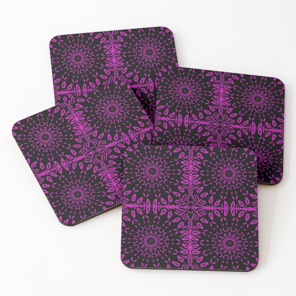 Item preview, Sunflower Abstract Motif - Purple On Black  designed and sold by Blenderbeetle.