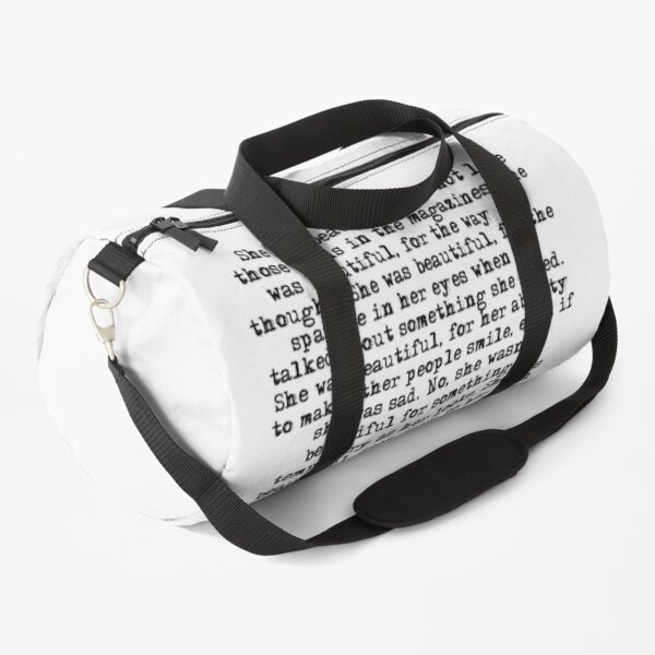 She Was Beautiful F Scott Fitzgerald Duffle Bag By Peggieprints Redbubble