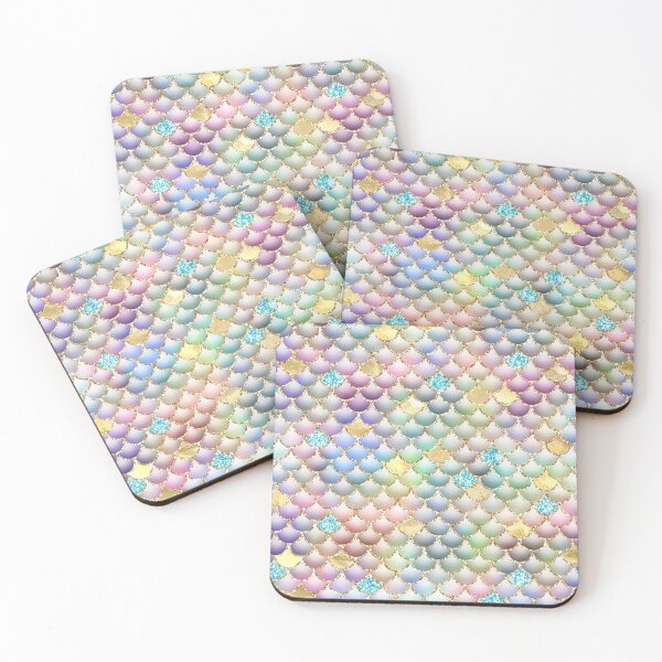 Item preview, Multicolor Mermaid Tail Scales with Gold Glitter and Rainbow Pattern designed and sold by digitalvintage.