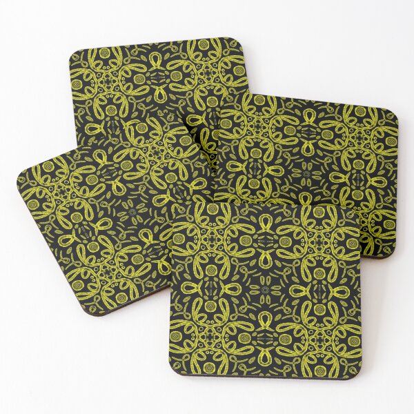 Item preview, Interlocking Crosses Motif - Yellow On Black designed and sold by Blenderbeetle.