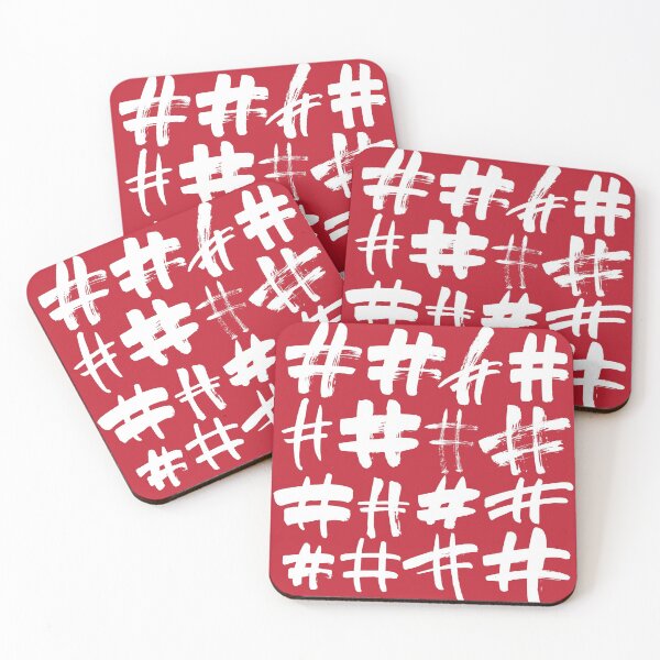 Item preview, #Red - White Hashtags on Red Background designed and sold by Lori-Goree.