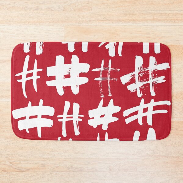 Item preview, #Red - White Hashtags on Red Background designed and sold by Lori-Goree.