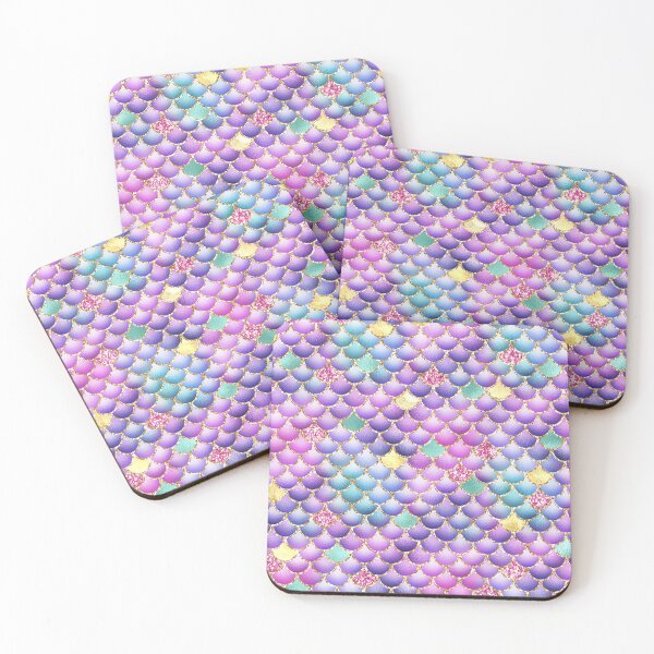 Item preview, Multicolor Mermaid Tail Scales with Gold Glitter and Rainbow Pattern designed and sold by digitalvintage.