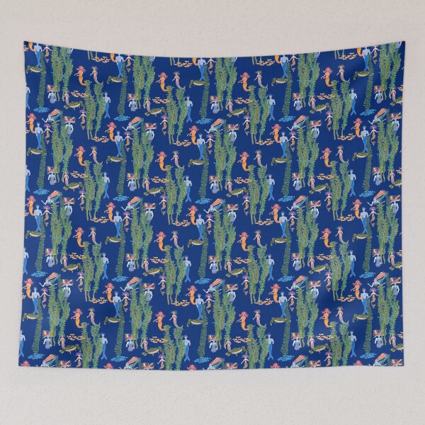 Item preview, Merry Mermaids Swimming with Fish and Turtles designed and sold by STHoganArtist.