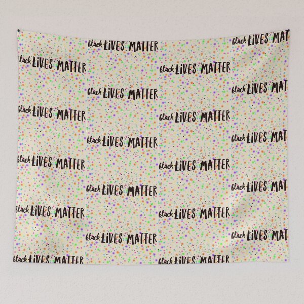 Item preview, Black Lives Matter with colorful confetti background graffiti style designed and sold by Megan Nicole Czerwinski.