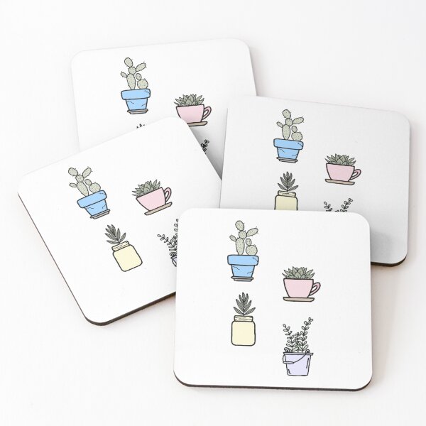 Item preview, four potted plants designed and sold by ekmdesigns.