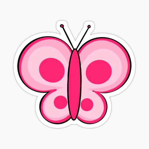 Pink cute butterfly Sticker for Sale by kATiNn