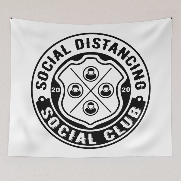 Item preview, Social Distancing Social Club Logo - White designed and sold by Wizzles Emporium.