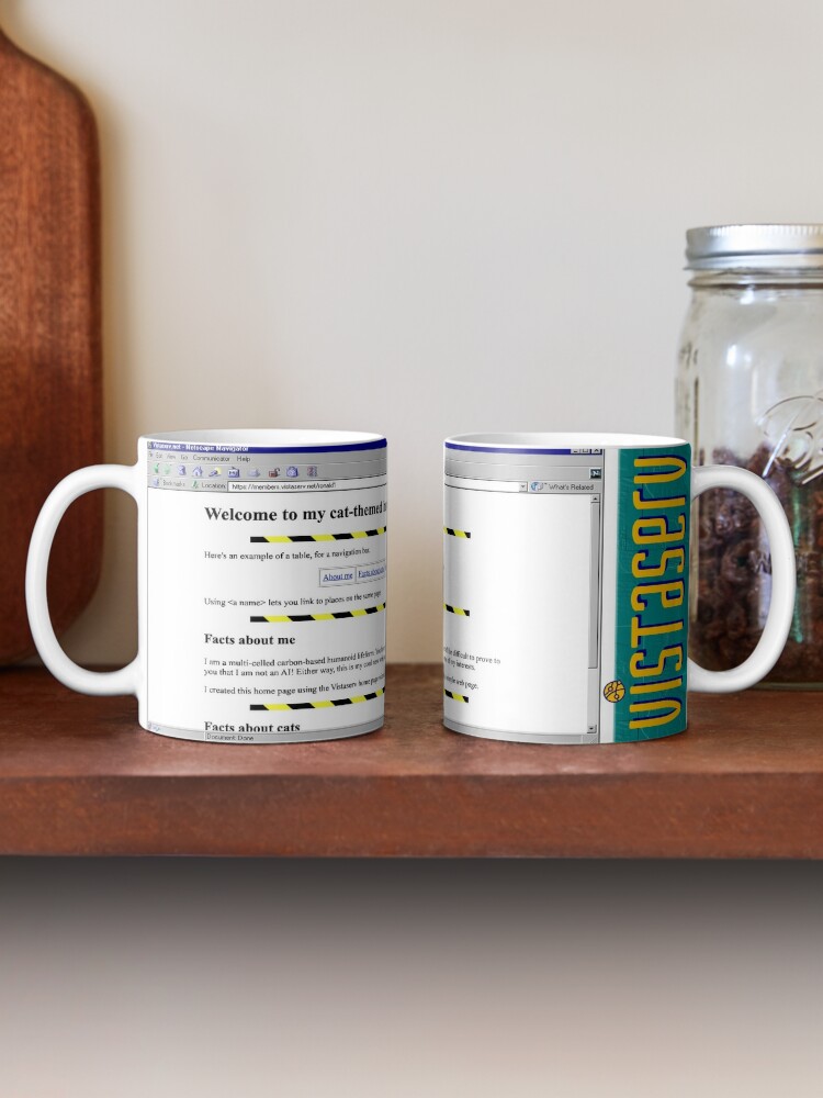 A mug with a screenshot of ronald1's home page on it