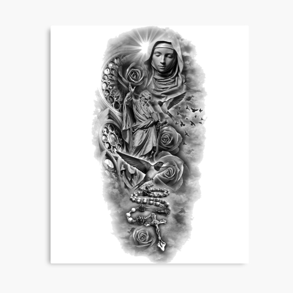 Sainte Vierge Tatouage Vierge Marie Mother Mary - Tattoo style" Photographic Print for Sale by shaggydawgg |  Redbubble
