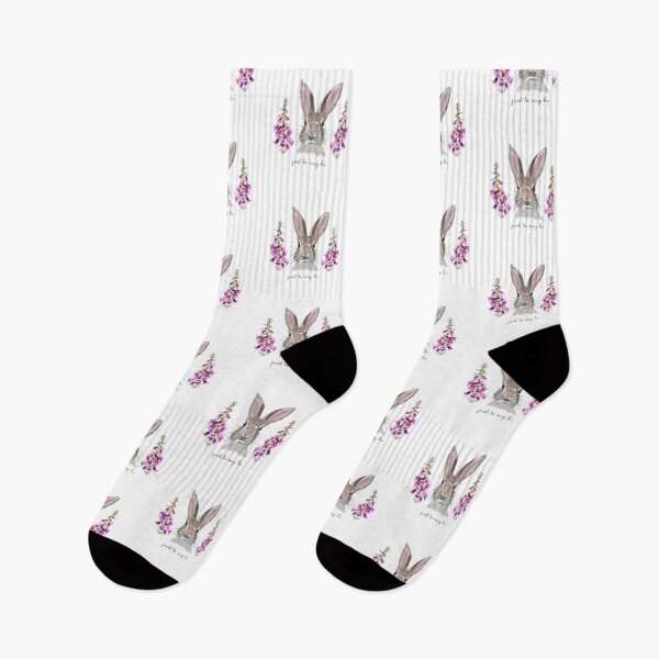 Item preview, Just to say hi, hare with foxgloves  designed and sold by Leatextileart.