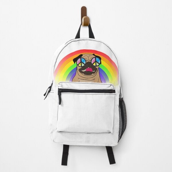 Item preview, Cute Colourful Pug Puppy Dog Peace Sign Rainbow Hippie designed and sold by RockFireMerch.